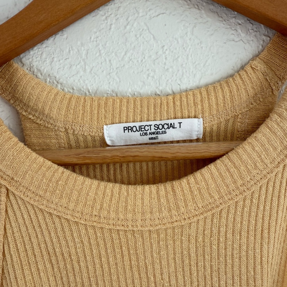 Project Social T Gold/yellow Ribbed Tank Top - Picture 2 of 4